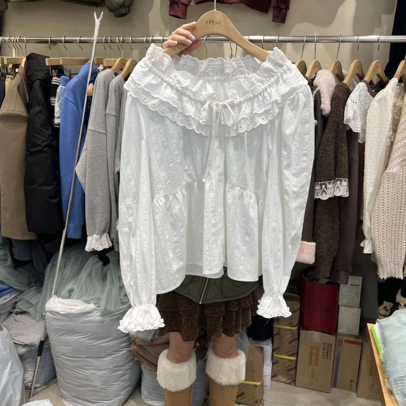 J PEAK/BY FLOW韓國直郵㊣女士新款休閑推薦人氣襯衫蕾絲衫J PEAK襯衫/蕾絲衫