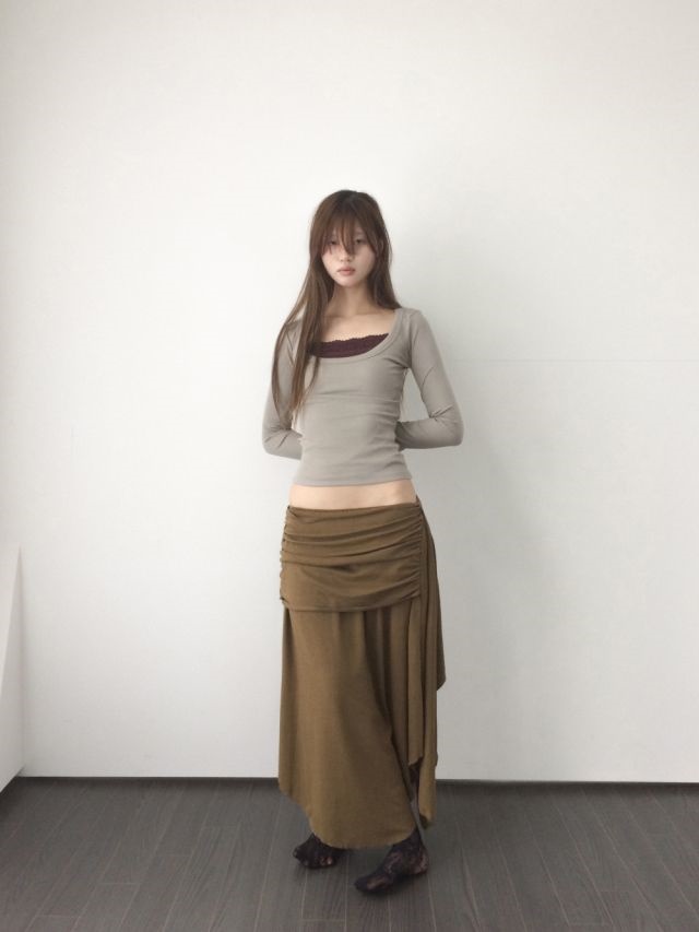 LIVE FOREVER韓國直郵㊣女士新款時尚真品人氣職業休閑長裙LIVE FOR_EVER長裙