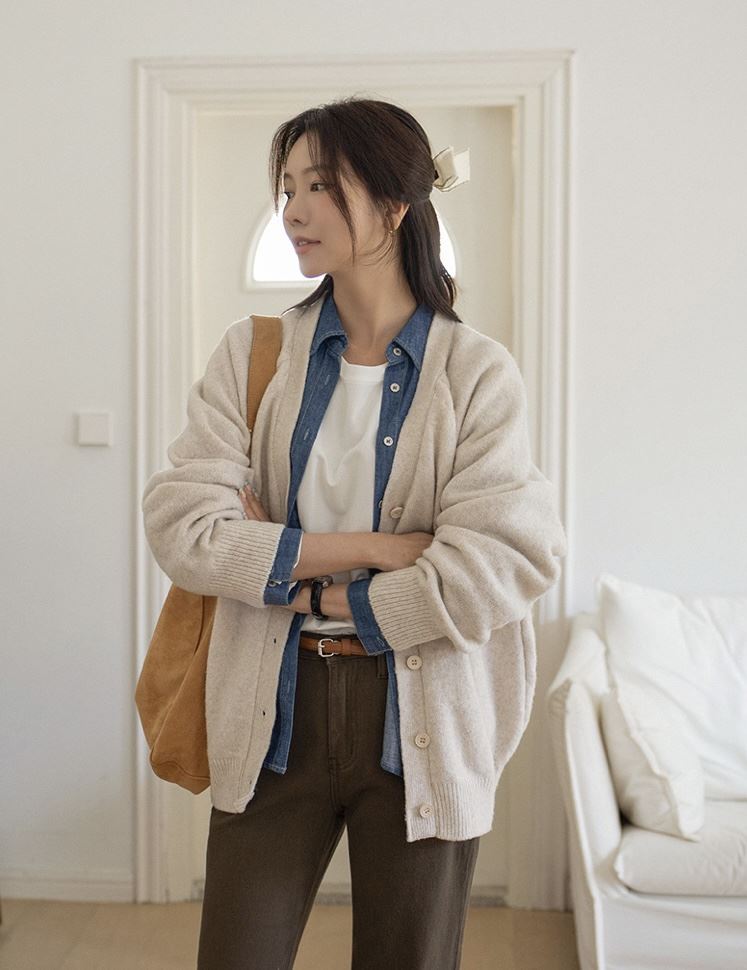 EVERCOMMERCE METICULOUSLY DESIGNED東大門㊣實拍女士新品休閑針織衫開衫EVERCOMMERCE METICULOUSLY DESIGNED針織衫