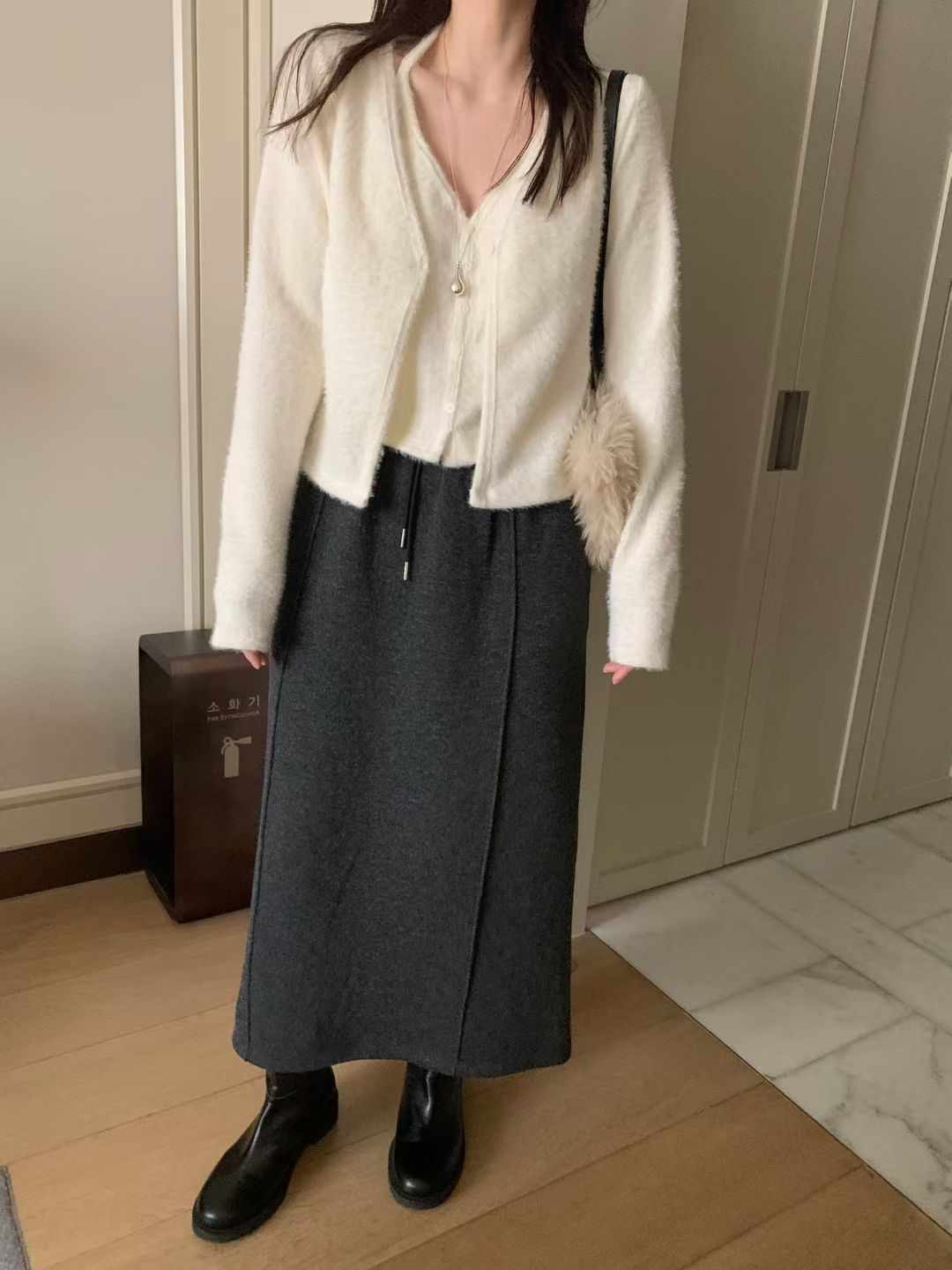 MELLOUNGE-멜라운지-T東大門㊣實拍女士新品25秋冬職業長裙MELLOUNGE-T長裙