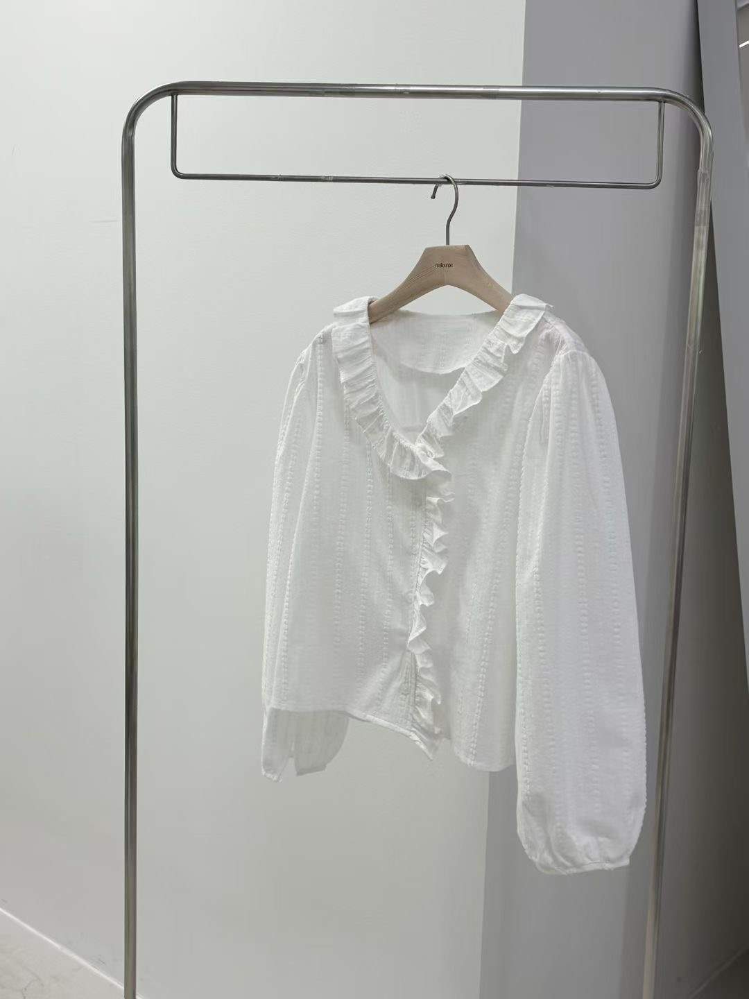 MELLOUNGE-멜라운지-T東大門㊣實拍女士新款25秋冬襯衫蕾絲衫MELLOUNGE-T襯衫/蕾絲衫