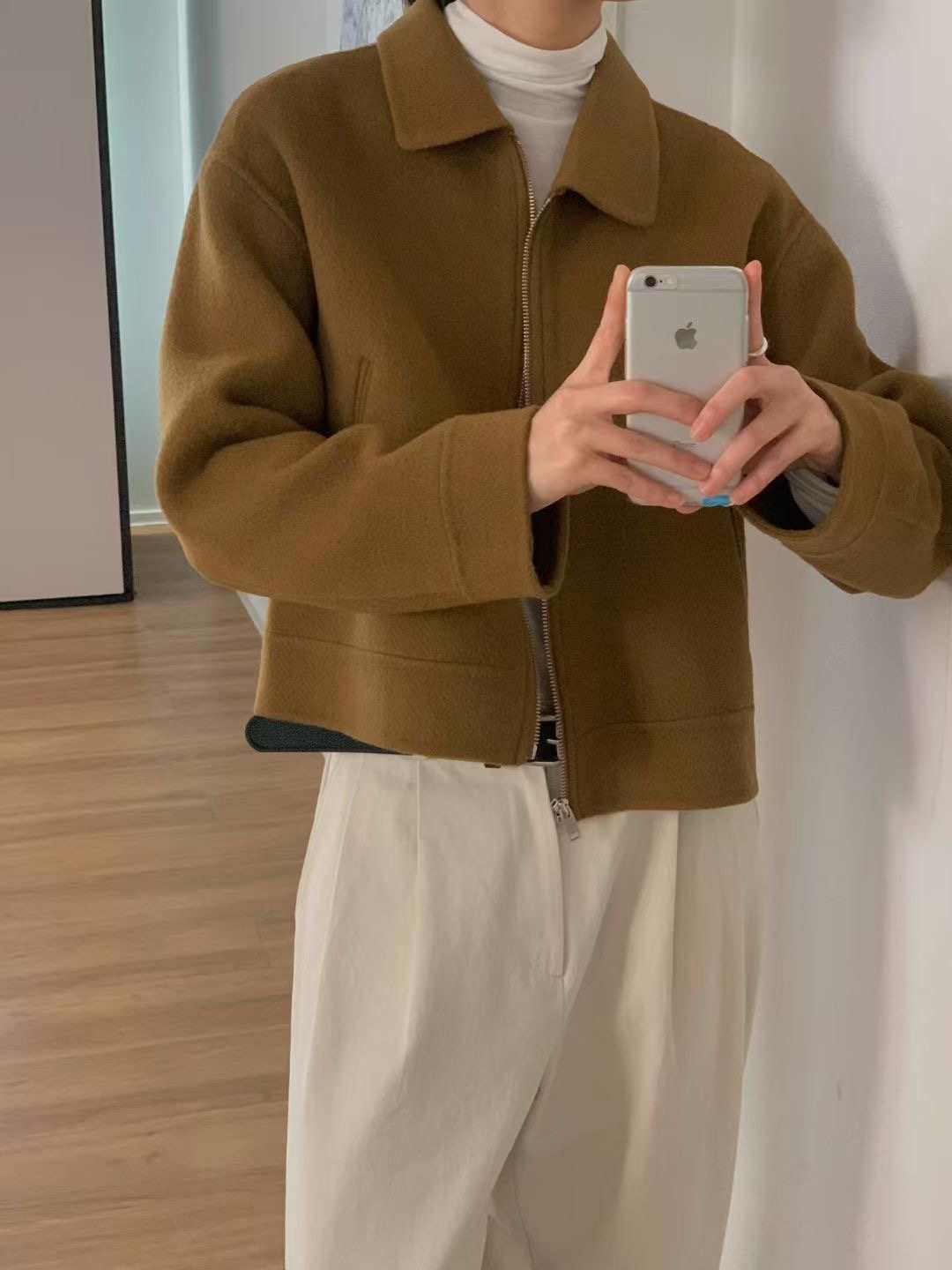 LURE韓國代購㊣女裝新款休閑25秋冬時尚熱賣人氣真品短款大衣LURE短款大衣