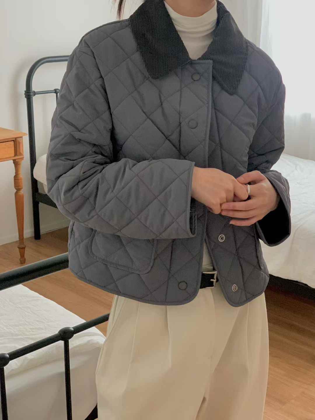 LURE韓國直郵㊣女裝新款時尚人氣休閑25秋冬熱賣真品短款棉服LURE短款棉服