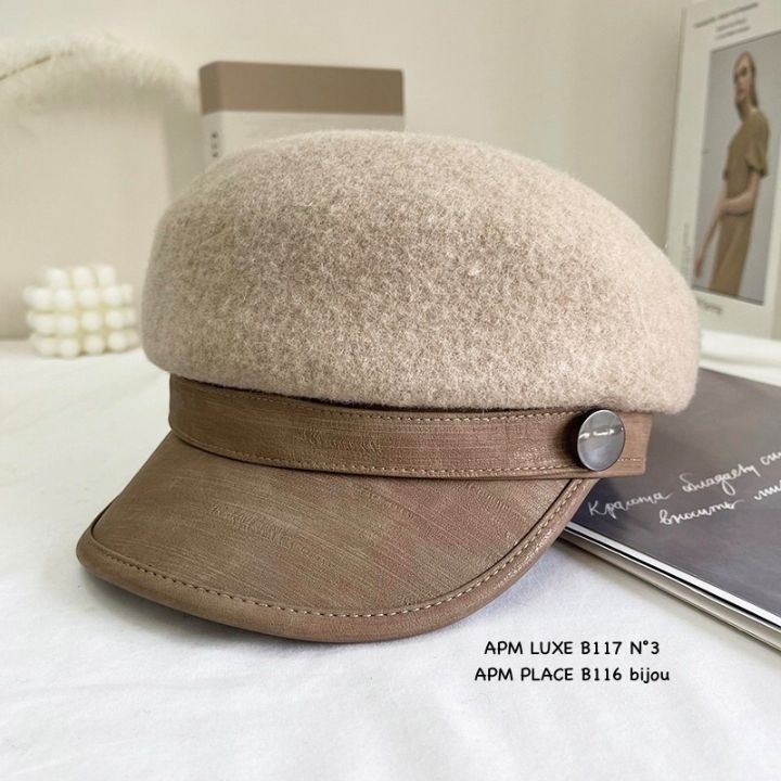 N3韓國直郵㊣女裝新品人氣時尚推薦熱賣真品帽子羊毛紐扣貝雷N3帽子