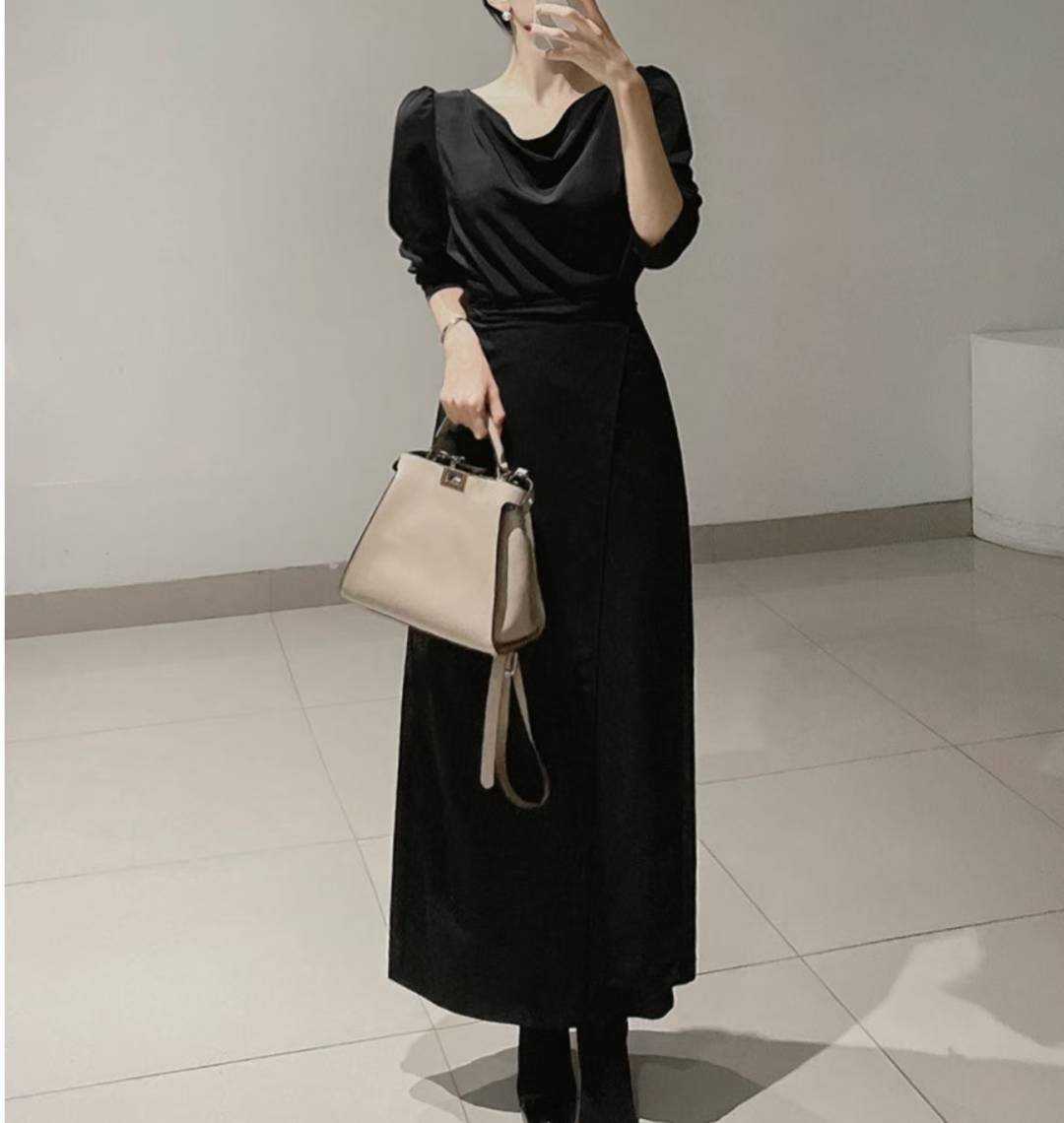 DRY FLOWER韓國直郵㊣女裝新款時尚人氣休閑推薦25秋冬連衣裙DRY FLOWER連衣裙