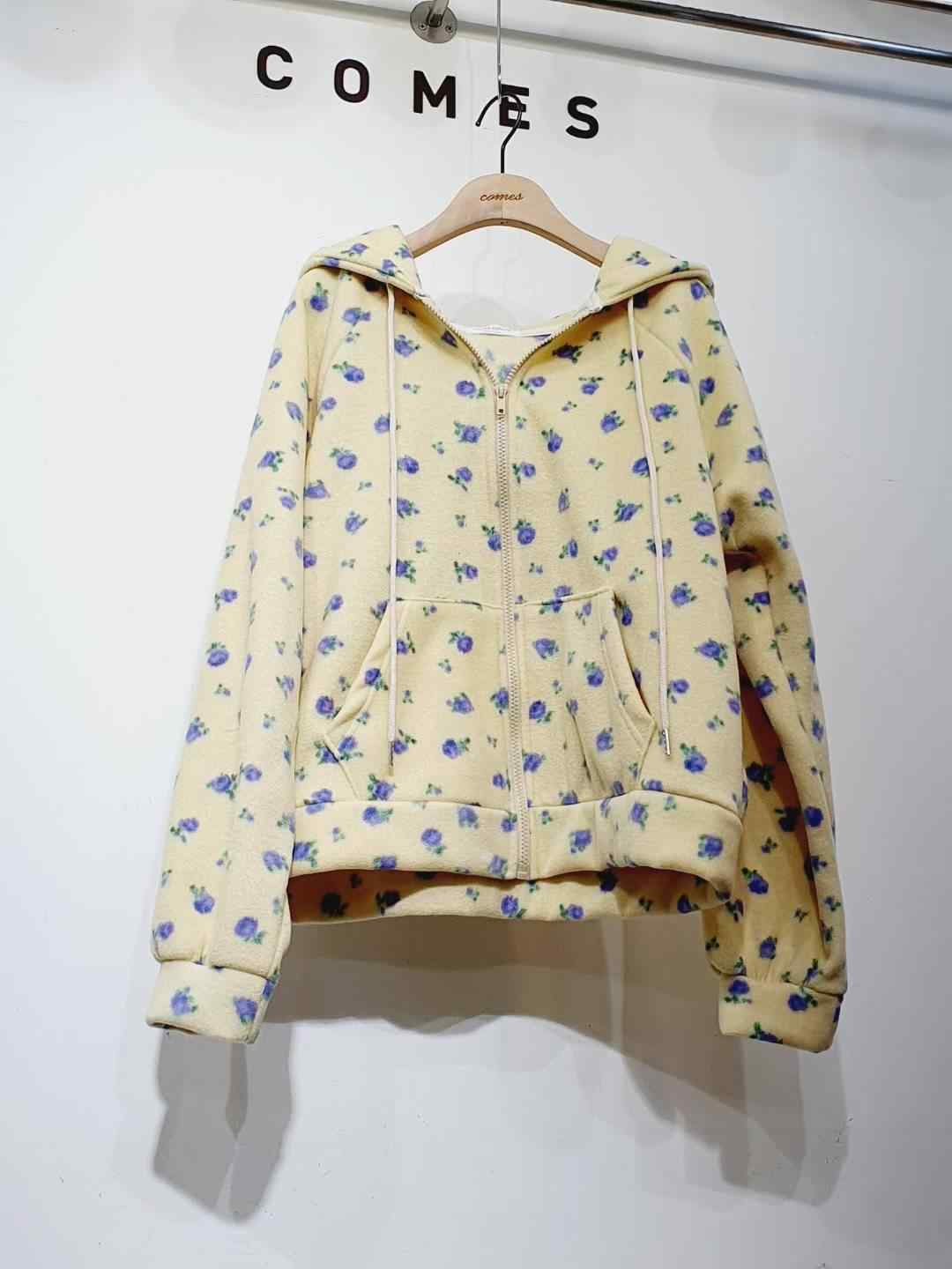 COMES-컴즈-OT韓國直郵㊣女士新品休閑真品25秋冬夾克羊毛花朵COMES-ot夾克