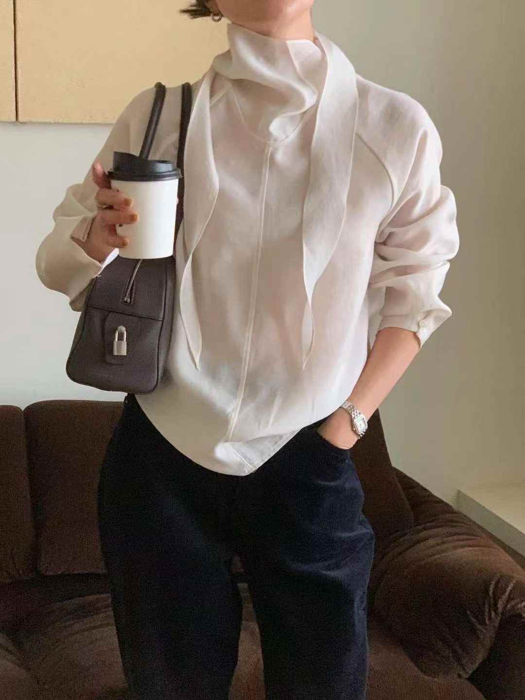 LONDON LACE-런던레이스-T韓國代購㊣女士新品25秋冬襯衫蕾絲衫LONDON LACE襯衫/蕾絲衫