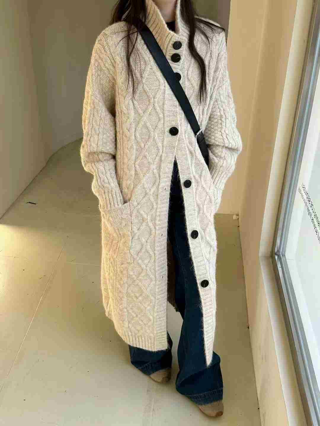 REALBLACK韓國直郵㊣女士新款推薦時尚職業人氣25秋冬中長款大衣REALBLACK中長款大衣