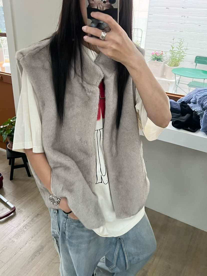 ADDICTED東大門㊣代購女士新品真品推薦人氣時尚職業馬甲貂皮ADDICTED馬甲