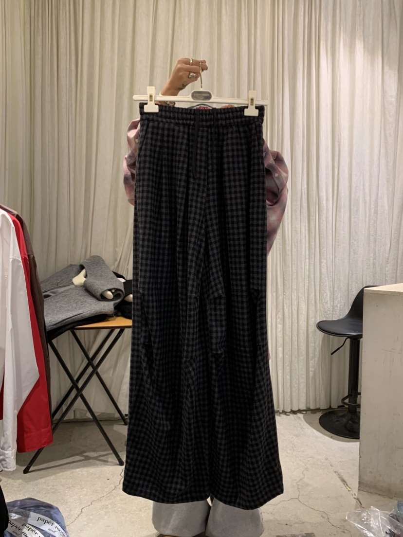 PAPERMOON東大門㊣代購女裝新款休閑推薦職業25秋冬休閑褲格子paper moon休閑褲