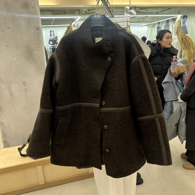 MWE韓國代購㊣女裝新品熱賣時尚職業休閑真品25秋冬短款大衣MWE短款大衣