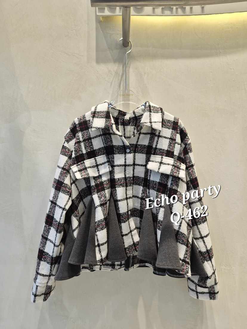 ECHOPARTY東大門㊣代購女裝新品人氣職業時尚襯衫蕾絲衫格紋ECHOPARTY襯衫/蕾絲衫