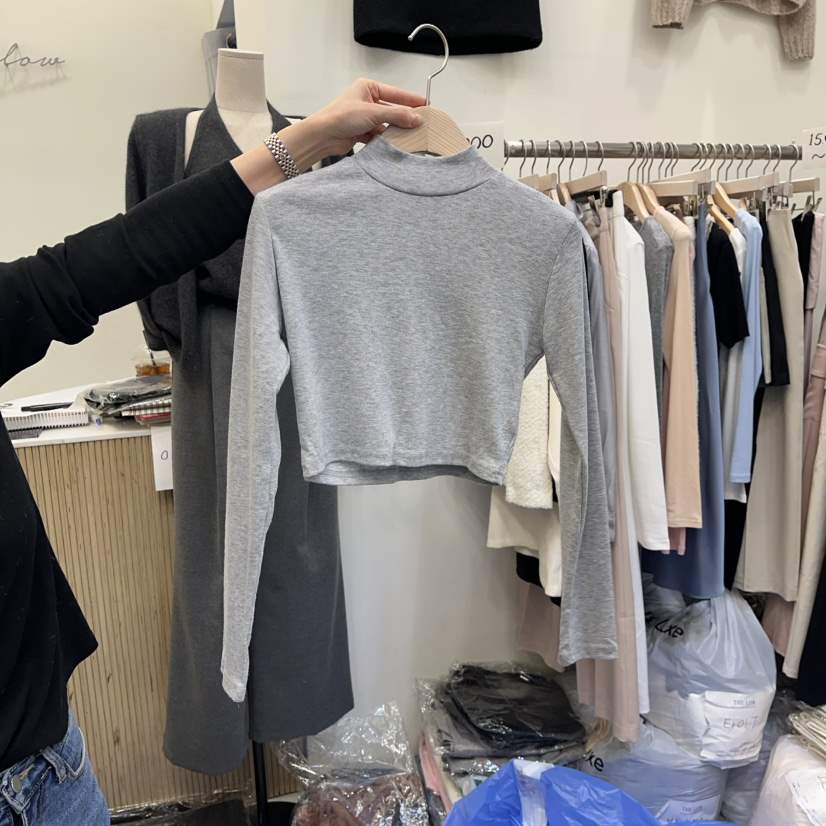 THE LOW韓國代購㊣女裝新款推薦時尚熱賣25秋冬職業長袖T恤THE LOW長袖T恤