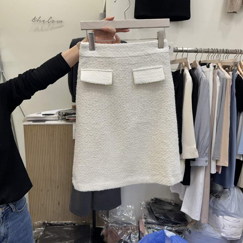 THE LOW東大門㊣實拍女裝新款熱賣推薦半身裙中短裙粗花呢THE LOW半身裙/中短裙