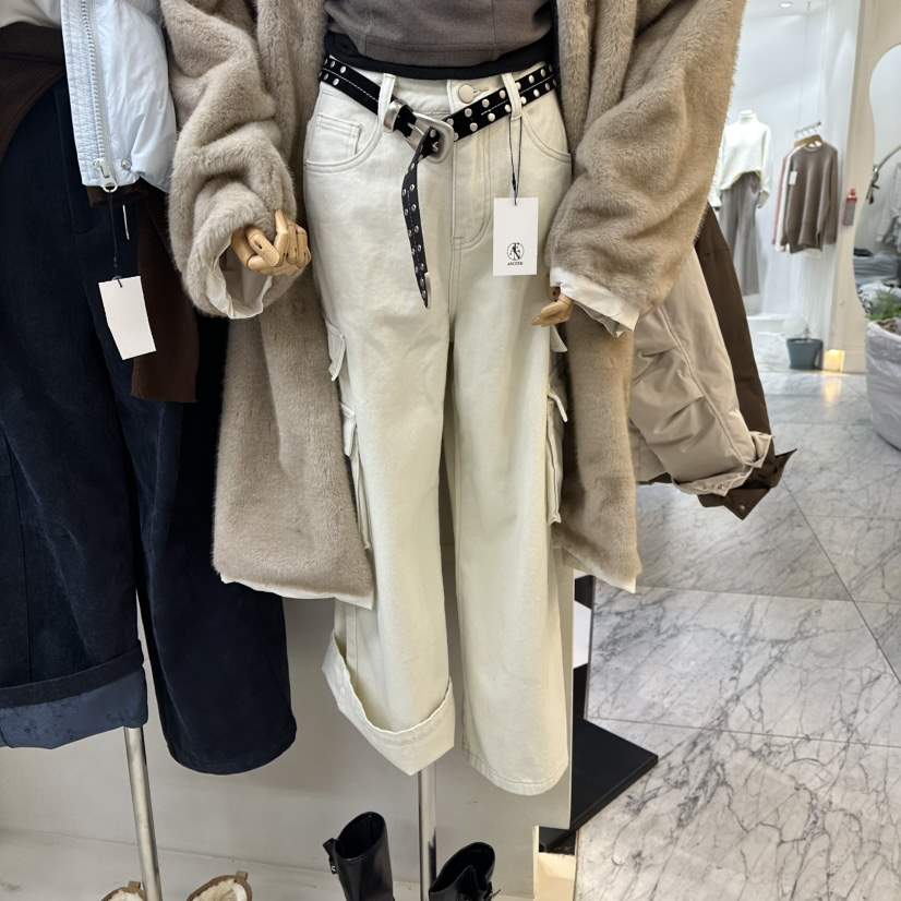 ASCEND韓國直郵㊣女士新款真品推薦休閑褲不含腰帶工裝抓絨ASCEND休閑褲