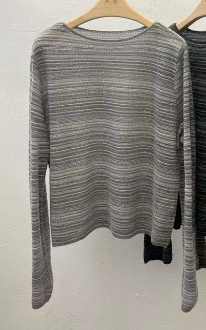 AUTUMN BEIGE-Q韓國代購㊣女裝新品休閑25秋冬針織衫條紋A.b/AUTUMN BEIGE針織衫