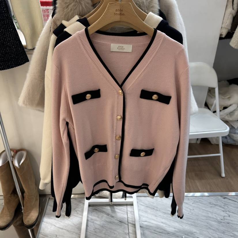 ABLESTUDIO韓國代購㊣女裝新款時尚人氣真品25秋冬熱賣針織衫ABLESTUDIO針織衫