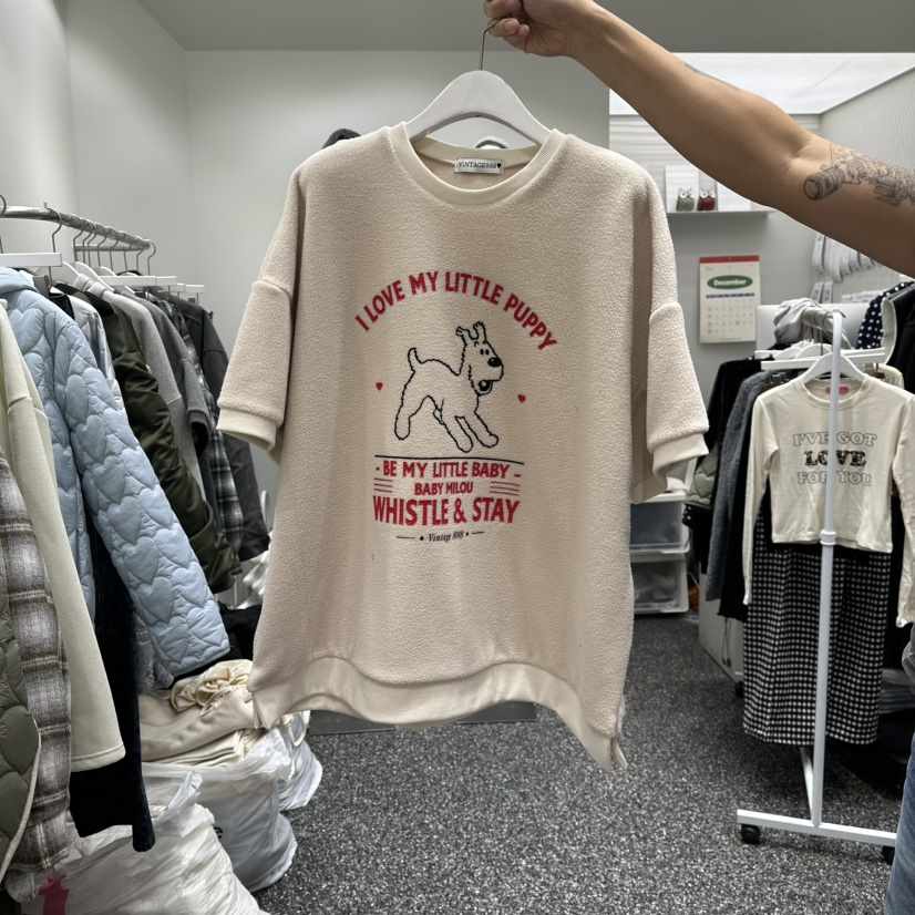 VINTAGE 888東大門㊣直郵女士新品時尚真品25秋冬T恤加絨抓絨VINTAGE888/TRIPLE EIGHTT恤