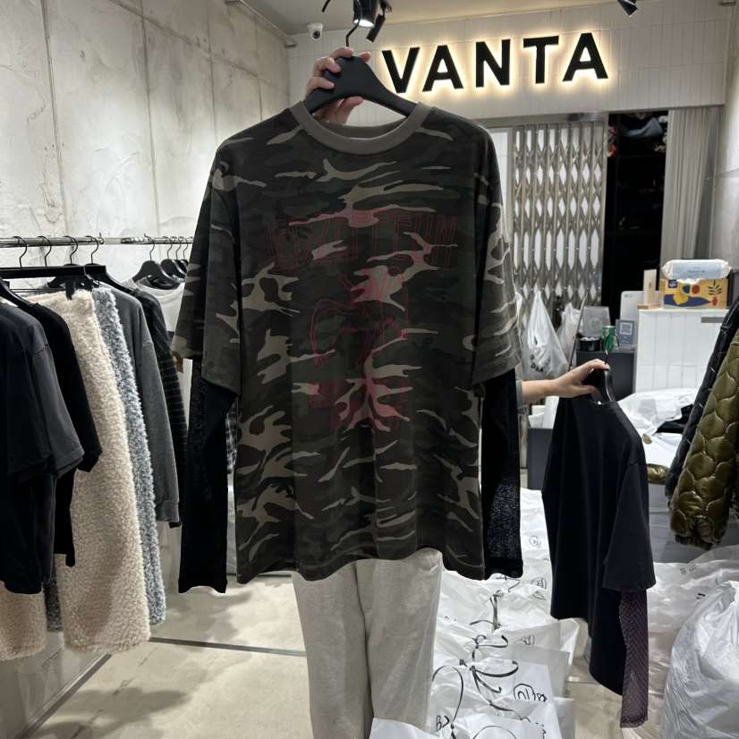 VANTA韓國代購㊣女士新品25秋冬推薦時尚熱賣長袖T恤假兩件VANTA長袖T恤