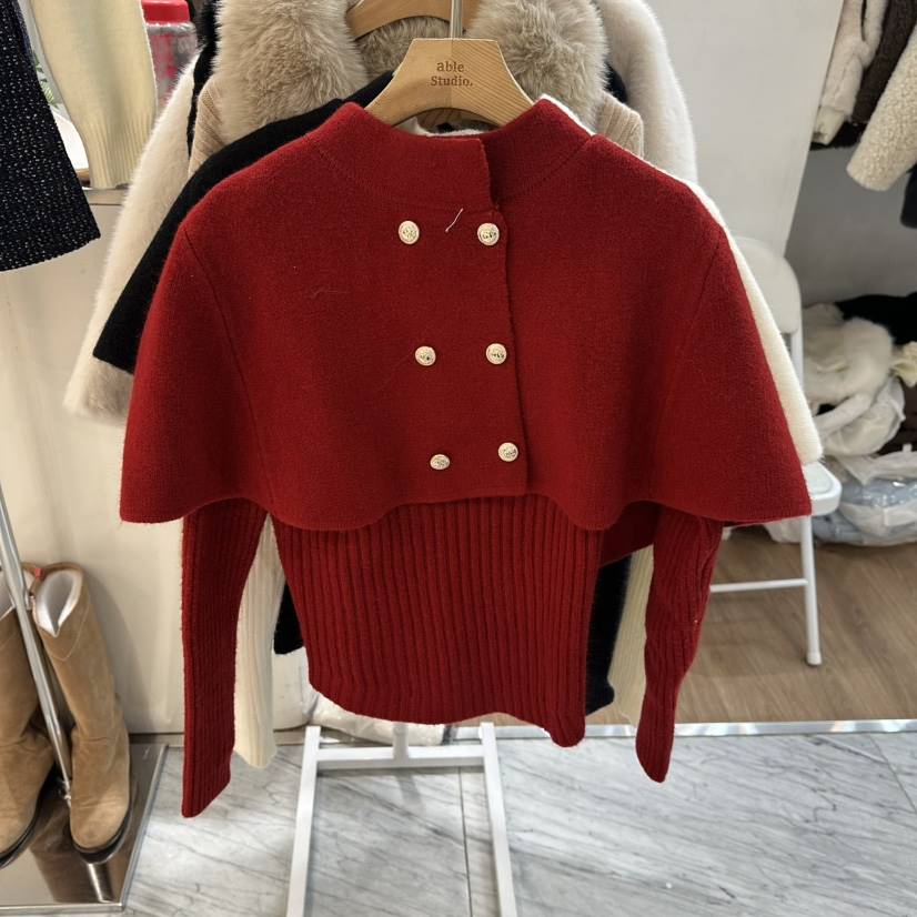 ABLESTUDIO韓國代購㊣女裝新品人氣25秋冬推薦毛衣斗篷套裝ABLESTUDIO毛衣
