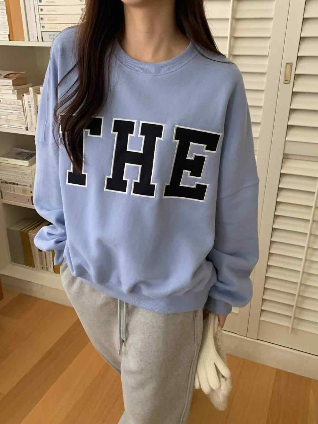 INOUF韓國代購㊣女士新款推薦時尚休閑25秋冬熱賣人氣職業衛衣INOUF/FLUTTER衛衣