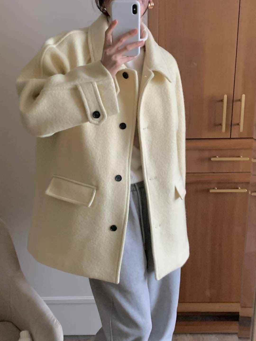 INOUF東大門㊣直郵女裝新款職業休閑人氣推薦時尚中長款大衣INOUF/FLUTTER中長款大衣