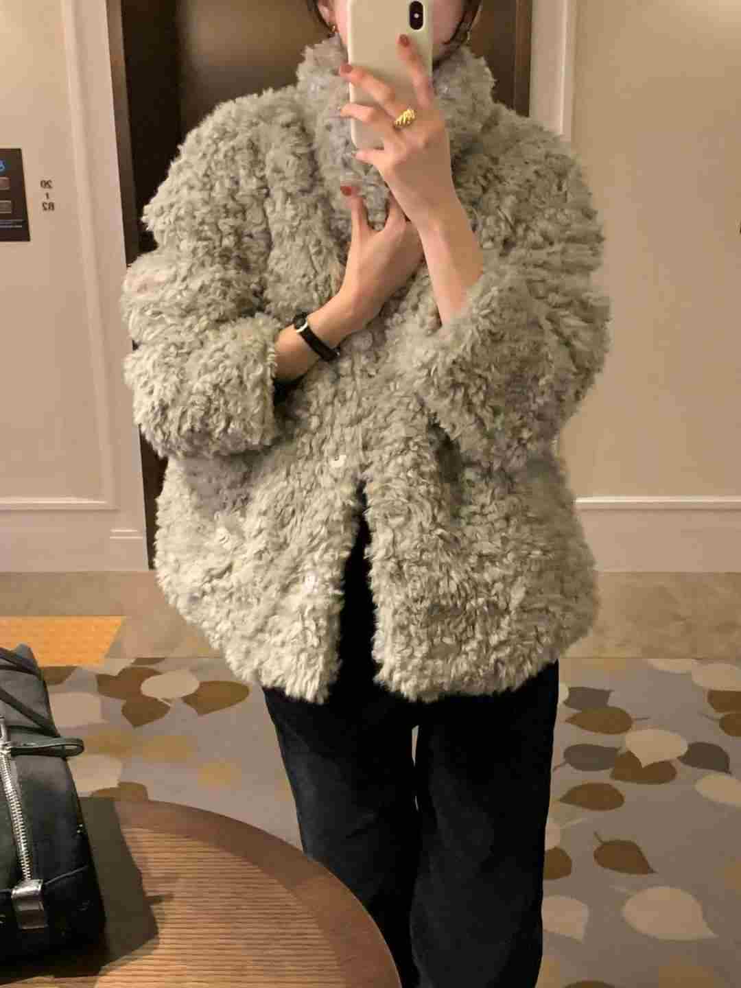 INOUF東大門㊣實拍女裝新款時尚25秋冬職業人氣推薦短款大衣INOUF/FLUTTER短款大衣