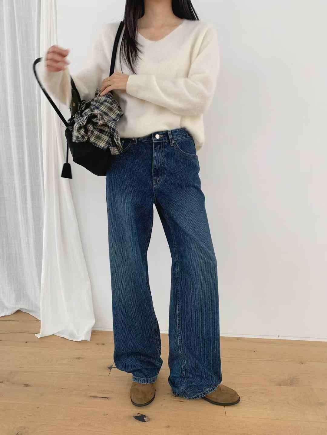 IMHERE韓國代購㊣女士新款人氣熱賣時尚職業休閑25秋冬牛仔褲IMHERE牛仔褲