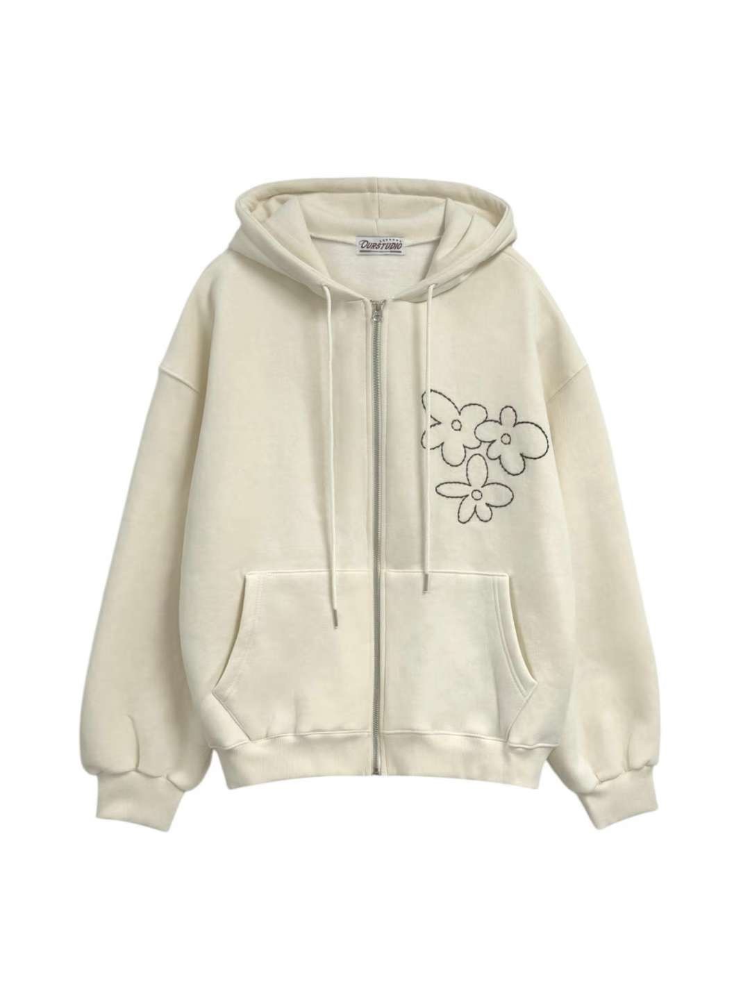 OURSTUDIO東大門㊣代購女裝新款熱賣休閑夾克連帽拉鏈衫抓絨OURSTUDIO夾克