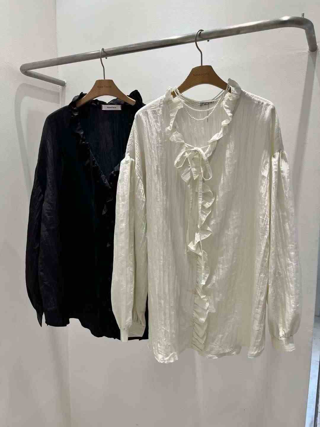 NEW FACE東大門㊣實拍女裝新款休閑人氣真品時尚襯衫蕾絲衫NEW FACE襯衫/蕾絲衫