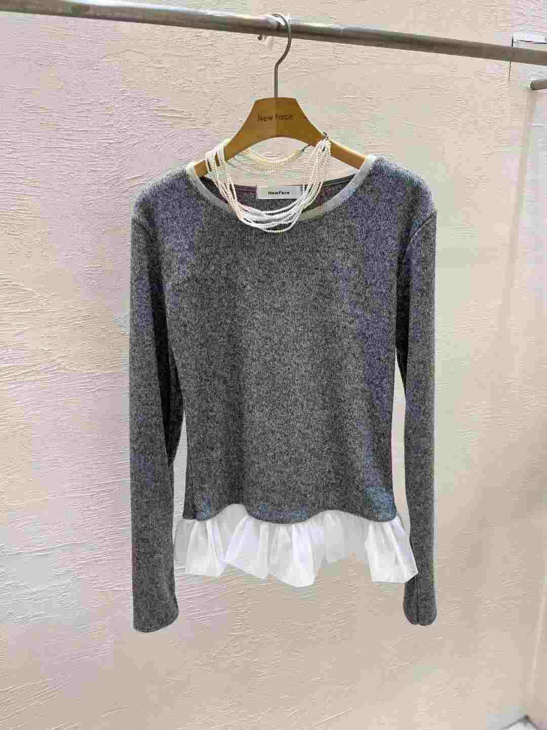 NEW FACE東大門㊣實拍女裝新品人氣推薦時尚職業熱賣長袖T恤NEW FACE長袖T恤