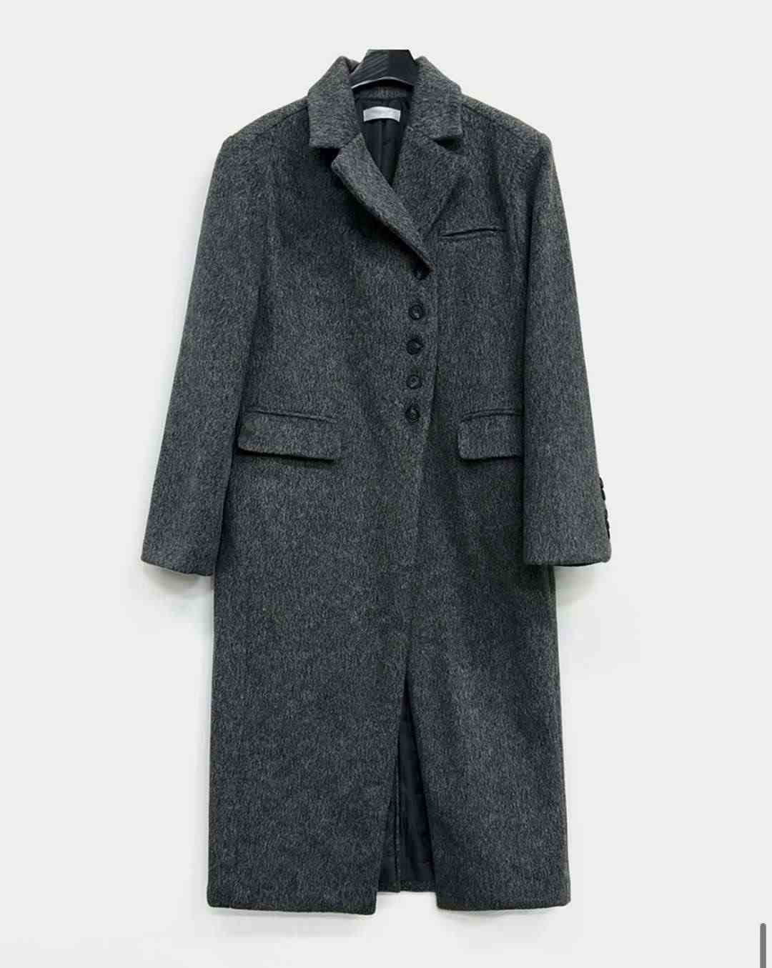 NEW FACE東大門㊣實拍女裝新款休閑時尚熱賣人氣中長款大衣NEW FACE中長款大衣