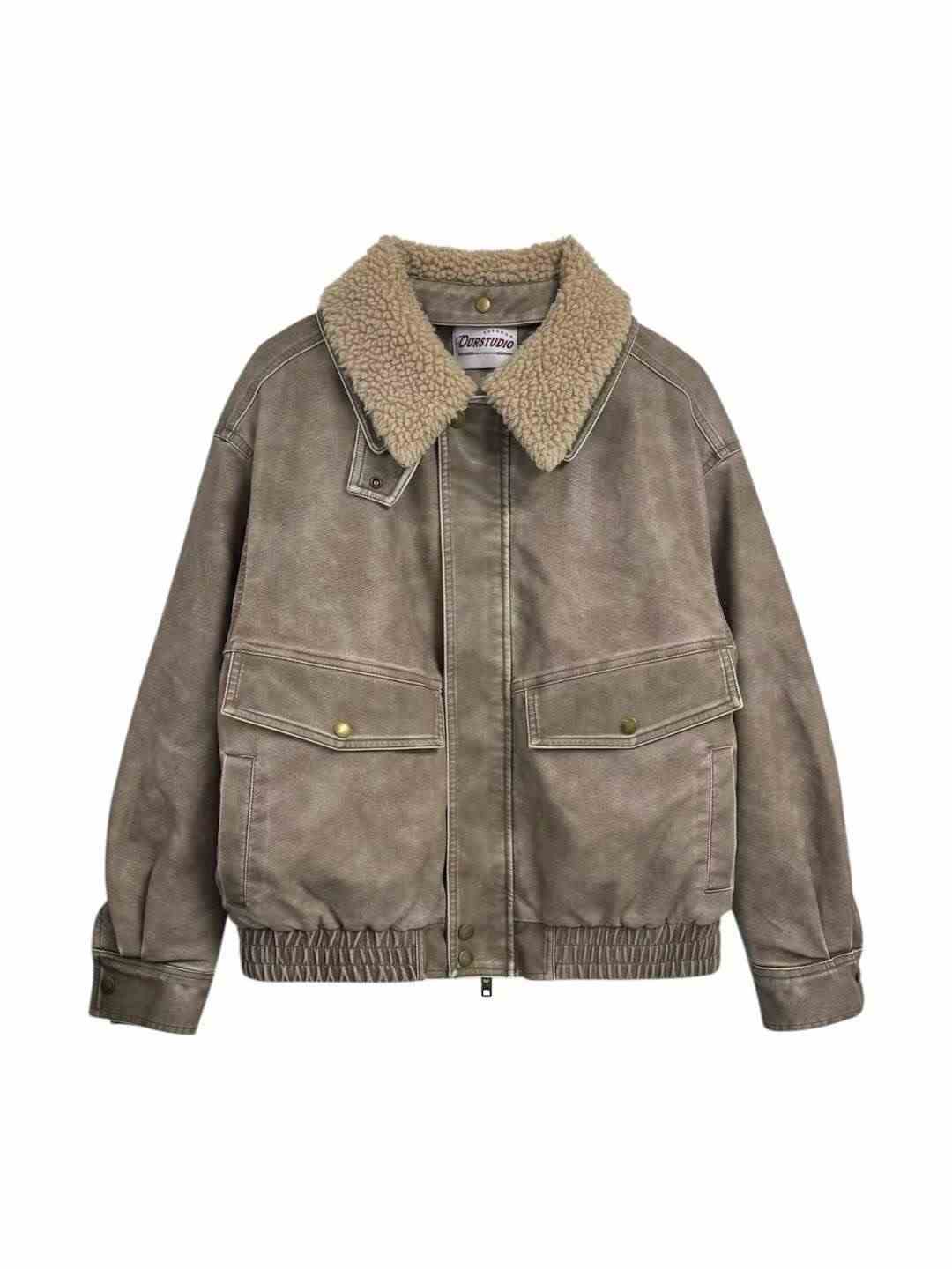 OURSTUDIO東大門㊣代購女士新品推薦真品職業休閑25秋冬夾克皮革OURSTUDIO夾克