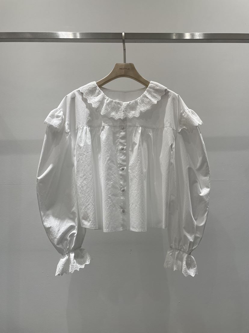 RE STYLE-Q東大門㊣直郵女裝新品職業休閑25秋冬襯衫蕾絲衫RE STYLE襯衫/蕾絲衫