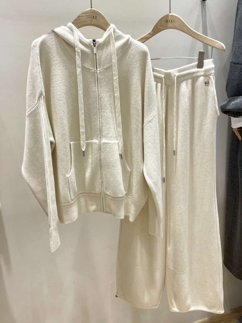 NEOUL東大門㊣代購女裝新品時尚人氣推薦真品25秋冬套裝拉鏈NEOUL/ahin雙領標簽套裝