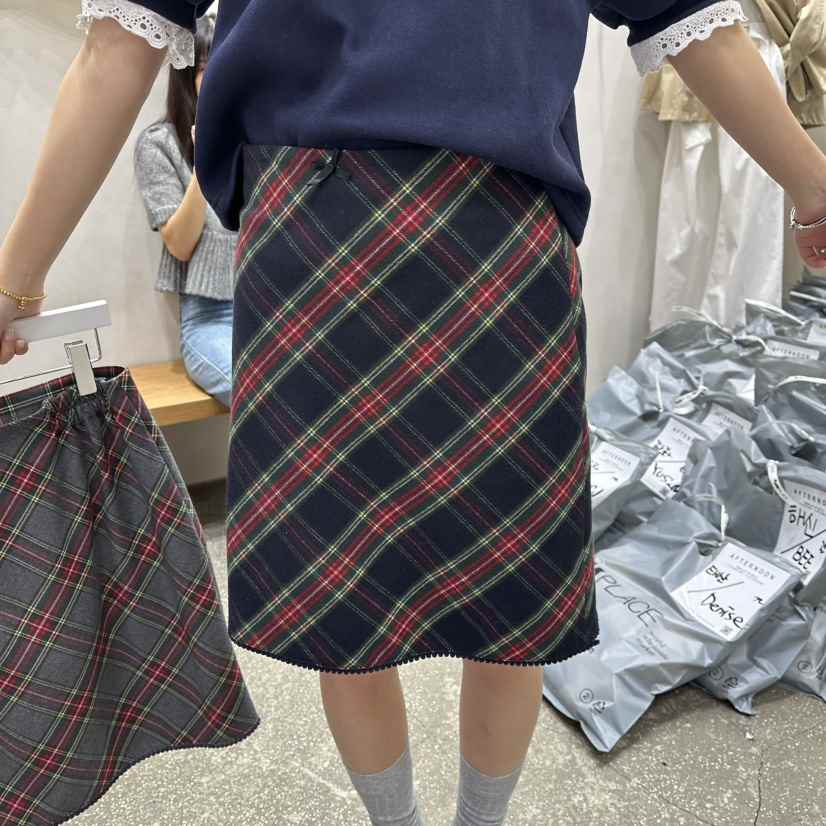 AFTERNOON韓國代購㊣女士新款休閑人氣時尚25秋冬半身裙中短裙AFTERNOON半身裙/中短裙