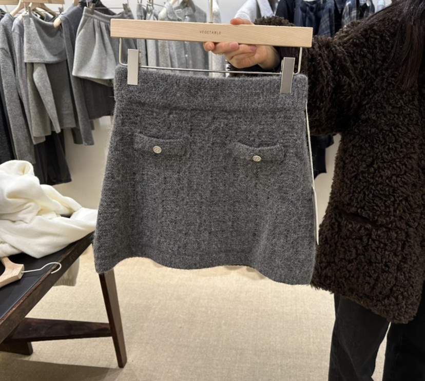 VEGETABLE東大門㊣代購女裝新品人氣推薦休閑時尚職業25秋冬短裙VEGETABLE短裙