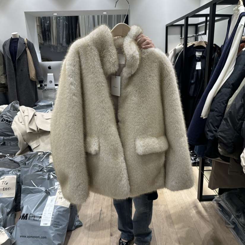 BRUNI/RICOTTA韓國直郵㊣女裝新款人氣真品職業短款大衣毛皮BRUNI/RICOTTA短款大衣