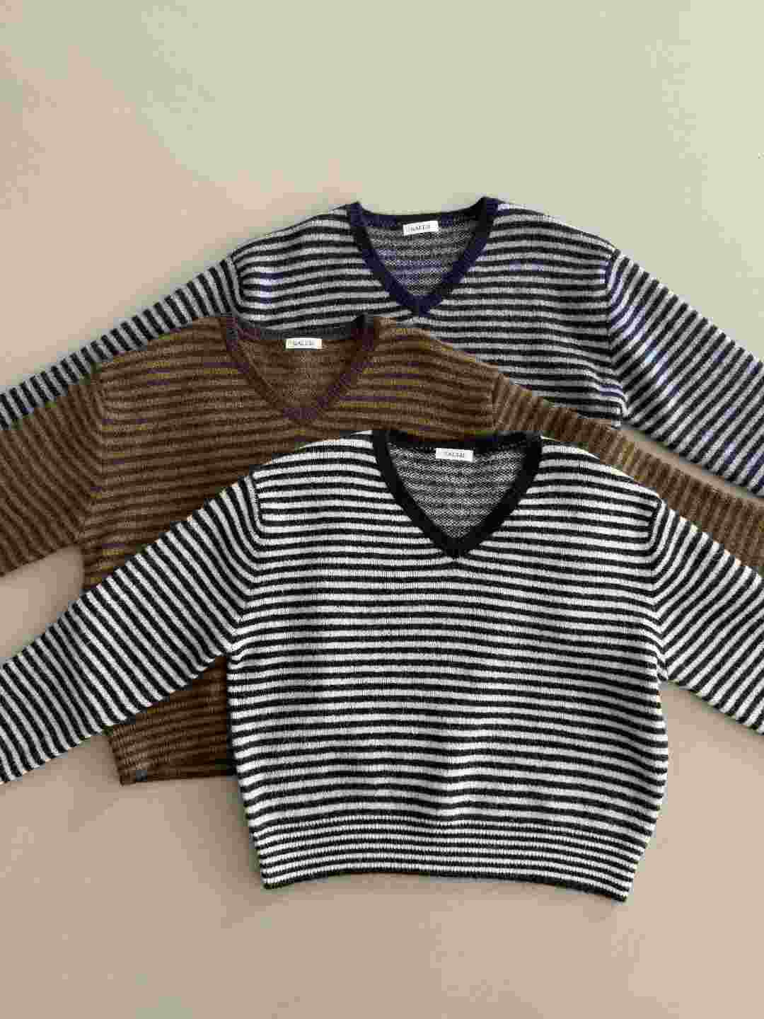 SALT.B東大門㊣直郵女裝新品真品人氣時尚熱賣休閑針織衫條紋SALT.B針織衫