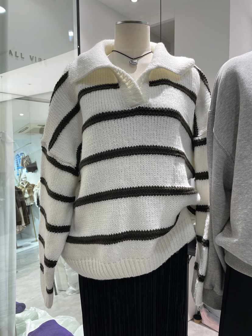 ALLVIBE韓國代購㊣女裝新款25秋冬職業時尚熱賣休閑真品針織衫ALLVIBE針織衫