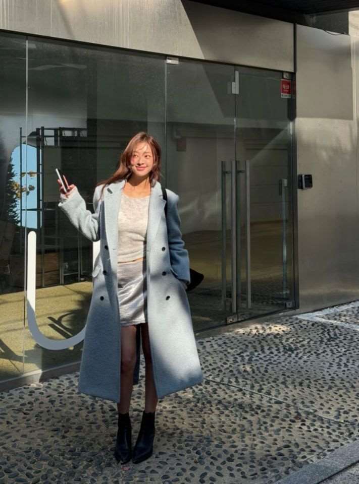 STAY HERE東大門㊣直郵女裝新款25秋冬真品中長款大衣含腰帶STAY HERE中長款大衣