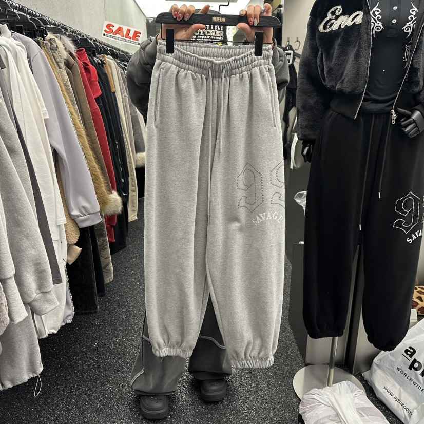 NUEUN韓國代購㊣女裝新款真品時尚熱賣推薦職業休閑褲加絨抓絨NUEUN/SEEOT休閑褲