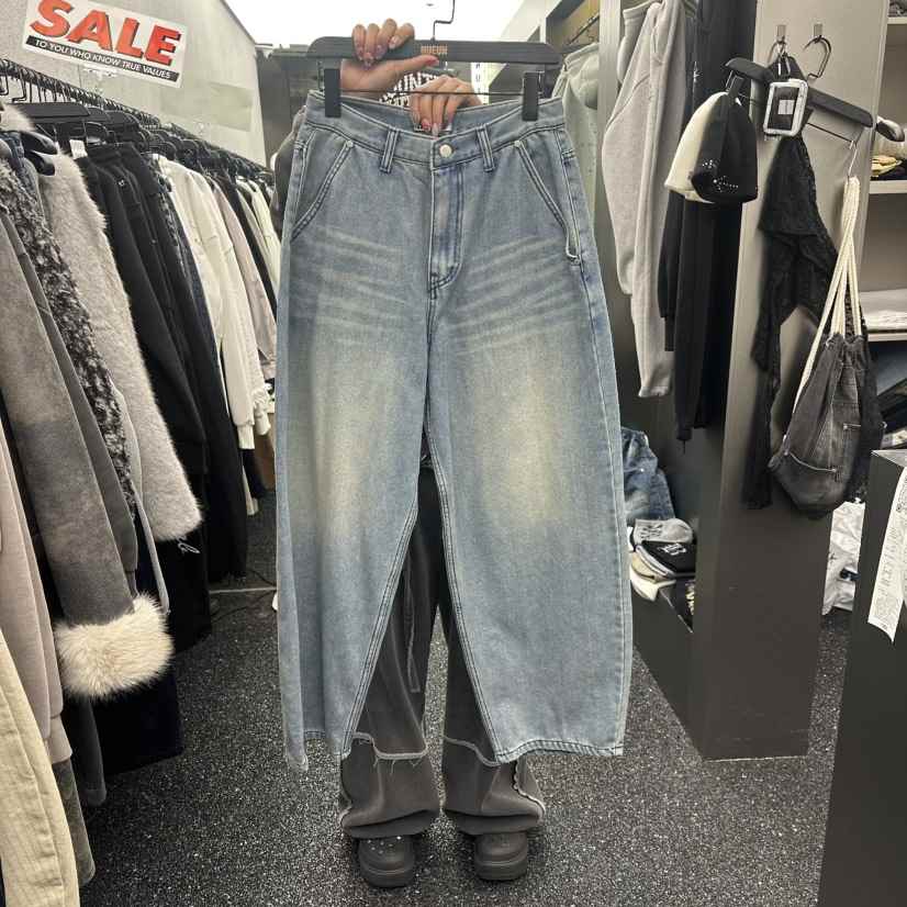 NUEUN東大門㊣直郵女裝新品熱賣25秋冬職業真品牛仔褲加絨羊皮NUEUN/SEEOT牛仔褲