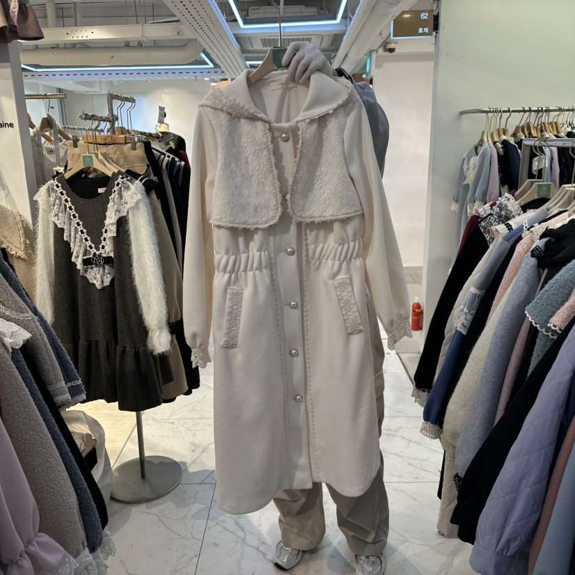 PAPA東大門㊣實拍女裝新品休閑熱賣時尚人氣真品中長款大衣PaPa/HALMADE中長款大衣