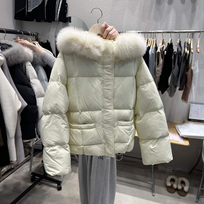 HOT PLACE/DREAM GIRIS韓國代購㊣女士新品休閑短款羽絨服浣熊鴨絨HOT PLACE/DREAM GIRIS短款羽絨服