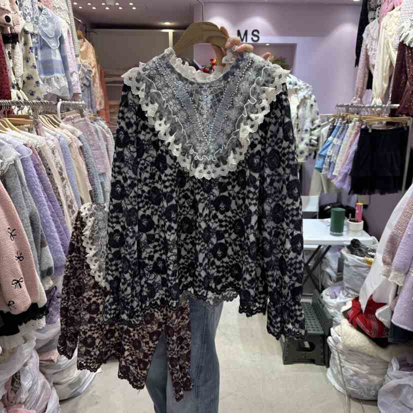 MS東大門㊣實拍女士新款熱賣人氣25秋冬真品時尚襯衫蕾絲衫MS襯衫/蕾絲衫
