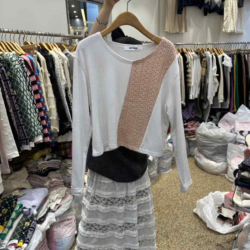 HAPPYBERRY東大門㊣實拍女裝新款人氣職業真品時尚長袖T恤羊毛HAPPYBERRY長袖T恤