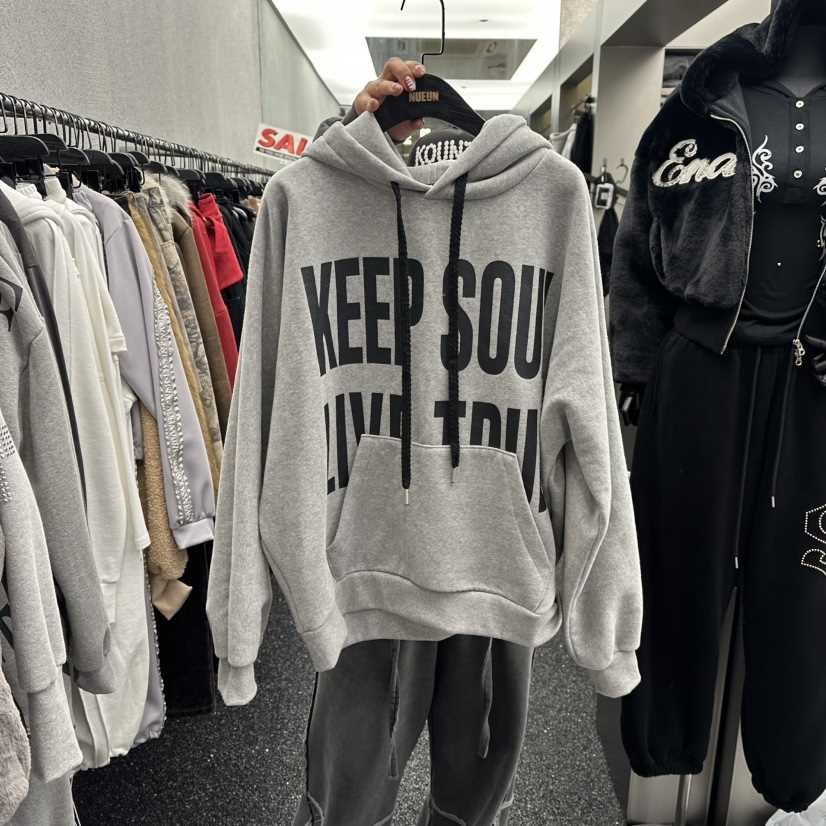 NUEUN韓國直郵㊣女士新款時尚休閑真品人氣25秋冬衛衣連帽衫加絨NUEUN/SEEOT衛衣