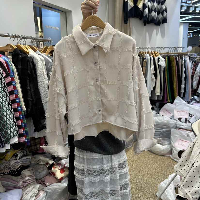 HAPPYBERRY東大門㊣實拍女士新款推薦25秋冬人氣襯衫蕾絲衫HAPPYBERRY襯衫/蕾絲衫