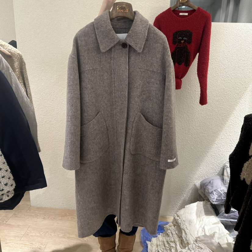 EMPTY東大門㊣代購女裝新品時尚真品推薦人氣中長款大衣涂層EMPTY中長款大衣